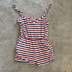EUC show me your mumu red white and blue striped romper